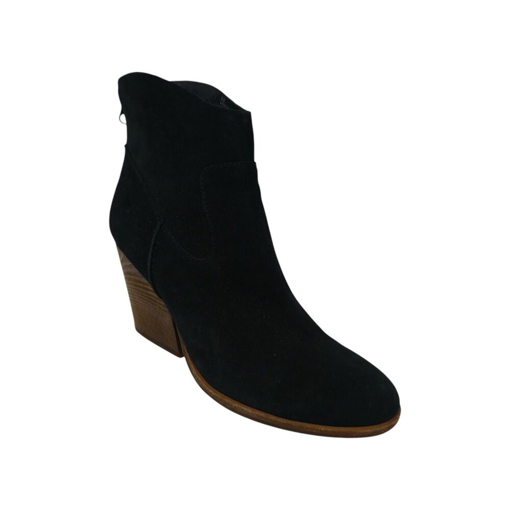 Kork-Ease Lapra Black Suede Western Boho Heeled Ankle Boots Womens 9.5